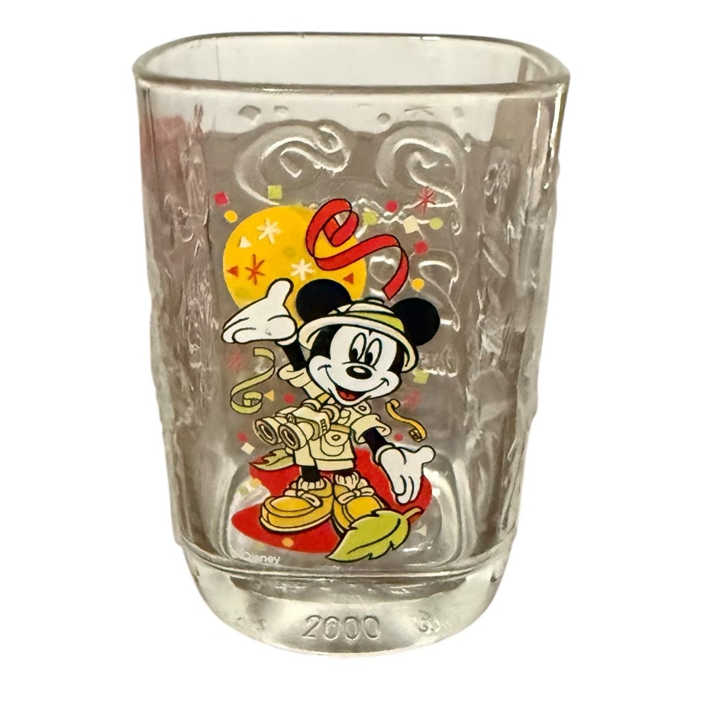 Vintage 2000 McDonalds Walt Disney World Mickey Mouse Animal Kingdom Glass Cup